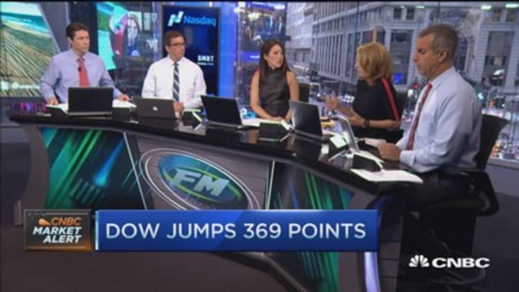 Dow adds 369 points