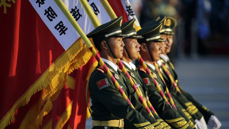 China showcases military power