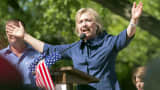 Hillary Clinton speaks during a campaign stop at the Quad City Federation of Labor's Salute to Labor Chicken Fry in Hampton, Illinois September 7, 2015.