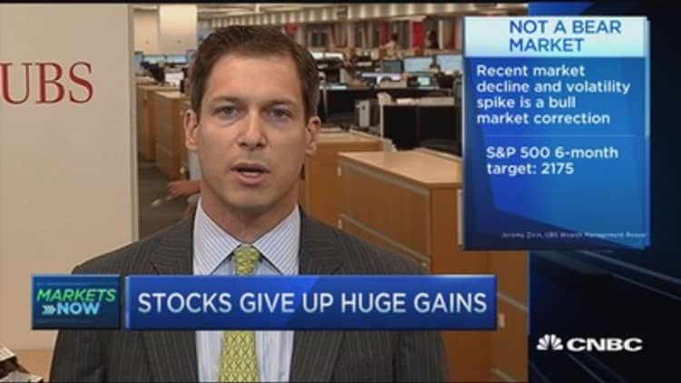 Stocks give up huge gains 