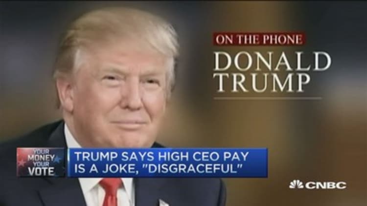 Trump blasts high CEO pay