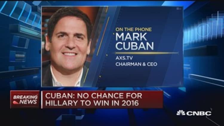 No chance Hillary can win: Mark Cuban