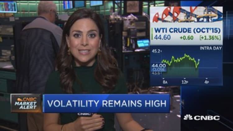 Oil closes up slightly, still volatile