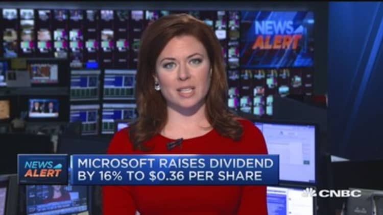 16% Microsoft dividend increase 