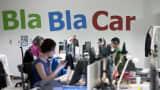 People work in the office of BlaBlaCar in Paris last April.