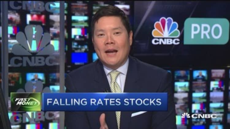 Stocks that rise when rates fall 