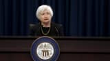 Federal Reserve Chair Janet Yellen holds a news conference following the Federal Open Market Committee meeting in Washington September 17, 2015.