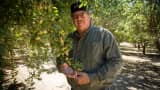 Tom Rogers is a third-generation almond farmer in the Central Valley. Despite the drought, almond prices per pound gained 24.4 percent to $3.21 per pound in the 2013 crop year.