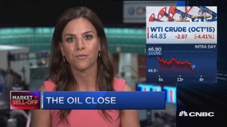 Oil closes down nearly 5%