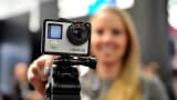 A GoPro Hero 4 camera is displayed at the 2015 International CES at the Las Vegas Convention Center on January 6, 2015.