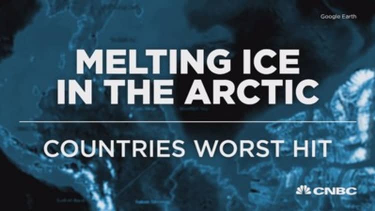 Countries hit by Arctic melt