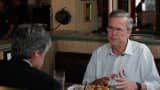Jeb Bush talks to CNBC's John Harwood at the Parlor City Pub and Eatery in Cedar Rapids, Iowa.