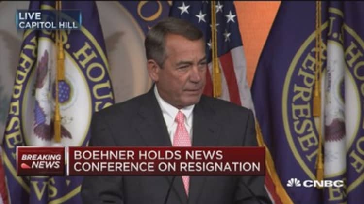 Boehner announces his resignation