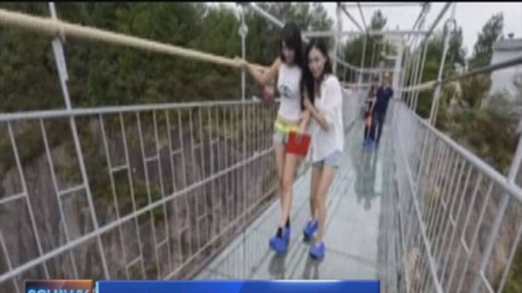 Would you cross China's glass bridge?