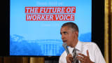 President Barack Obama speaks about jobs during an event at the White House on Oct. 7, 2015. The event had workers, employers, unions and other advocates in attendance.