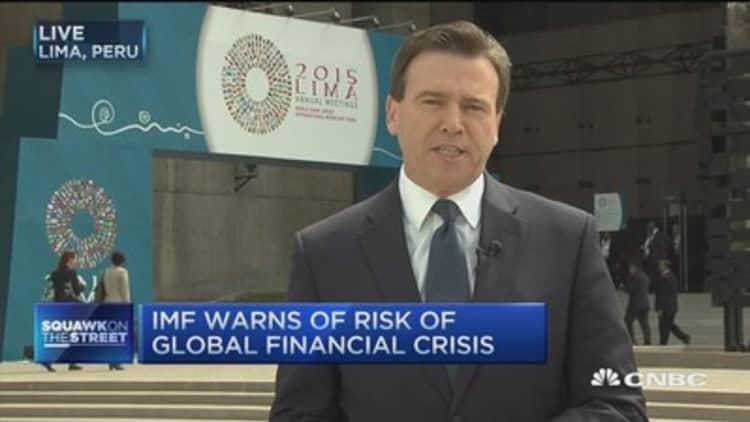 IMF warns of risk of global financial crisis