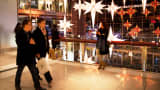 Holiday shoppers at the Time Warner Center in New York.