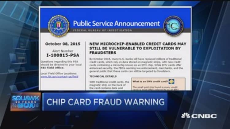 FBI issues credit card chip warning
