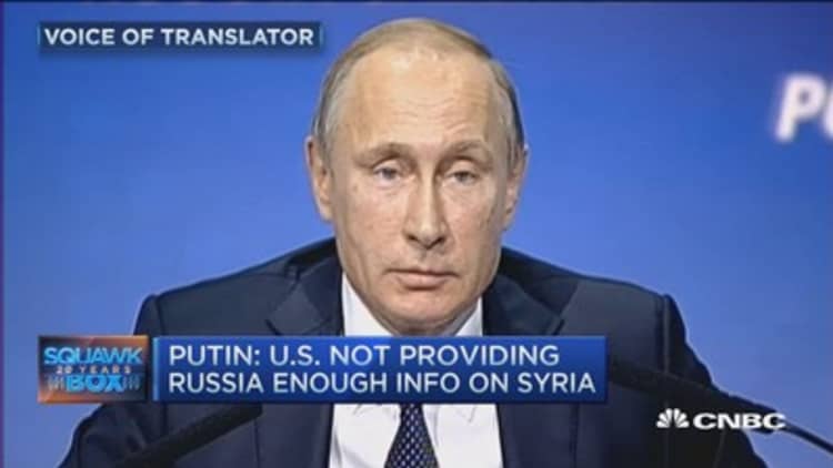 Putin: US not providing Russia enough info on Syria