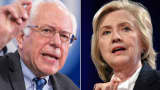 Democratic candidates Bernie Sanders and Hillary Clinton.