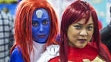 Fans in costumes attend the New York Comic-Con 2015 at the Jacob K. Javits Convention Center in New York, October 08, 2015.