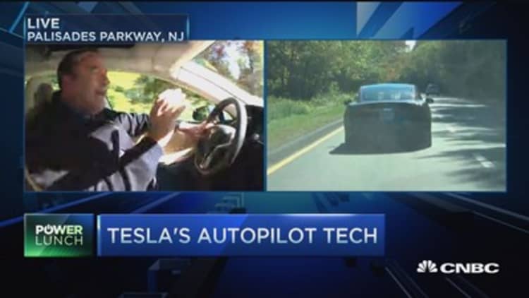 Tesla's Autopilot in action 