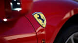 A Ferrari logo is displayed in the showroom at Ferrari of San Francisco on October 20, 2015 in Mill Valley, California.