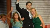 Republican vice presidential nominee Paul Ryan shares the stage with his family on August 29, 2012 during the Republican National Convention.