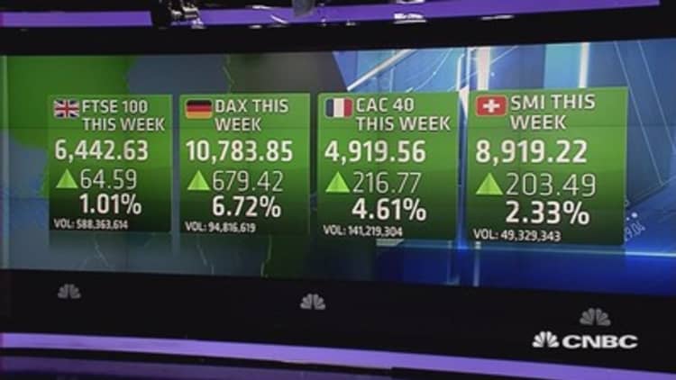 Europe surges 2% at close on China cut; earnings eyed