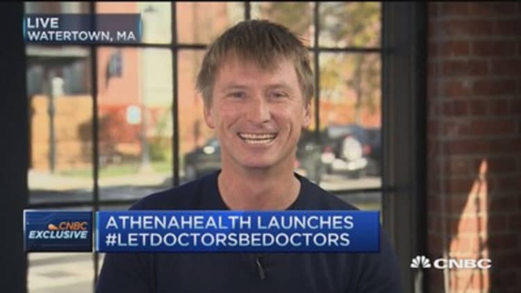 Athenahealth up 22% after beat