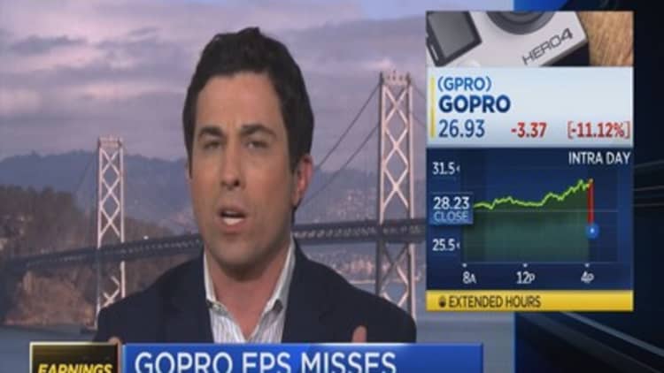 GoPro down 10% after miss