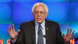 Sen. Bernie Sanders takes part in the Democratic presidential debate, Oct. 13, 2015, in Las Vegas.