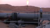 An oil site in the middle of the Rub' al Khali desert, Saudi Arabia.