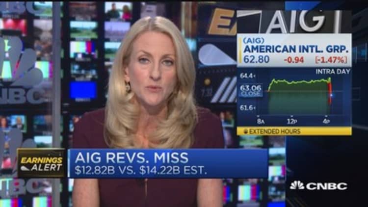 AIG's earnings, revenues miss