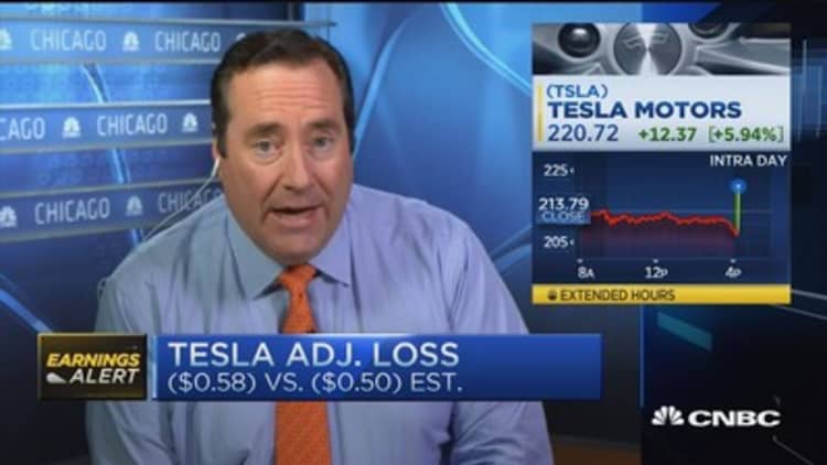 Tesla higher after earnings miss