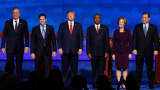 GOP candidates Jeb Bush, Sen. Marco Rubio, Donald Trump, Ben Carson, Carly Fiorina, and Sen. Ted Cruz.