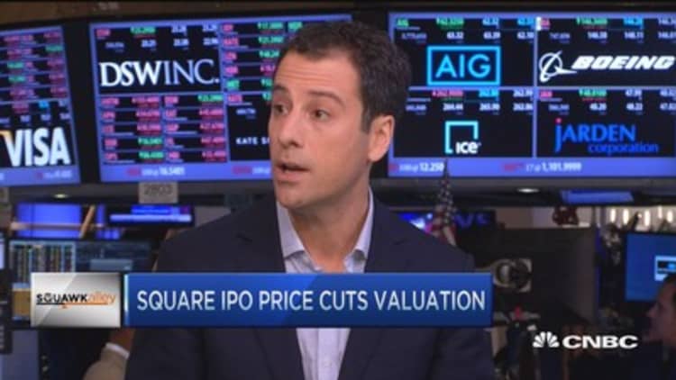 Square IPO price cuts valuation