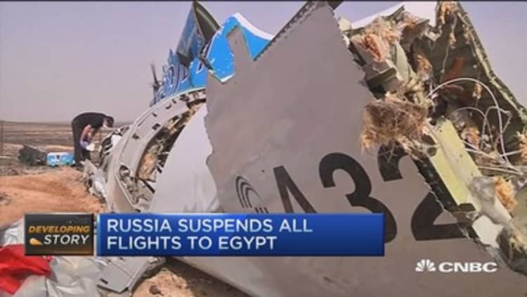Russia suspends all flights to Egypt