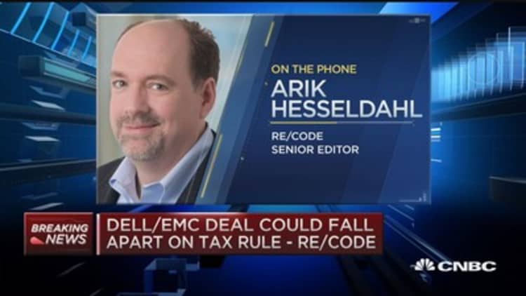 Dell/EMC deal could fall apart on tax rule: Re/code