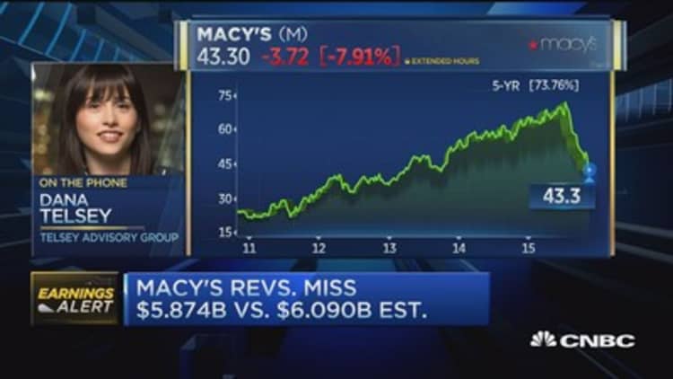 Macy's cuts full year guidance, stock slumps