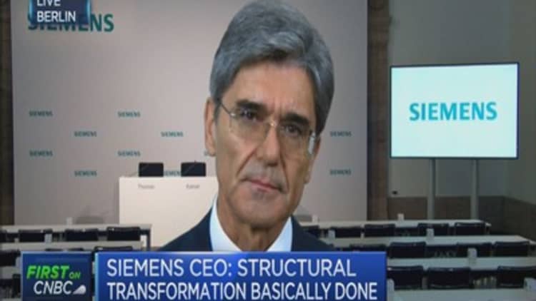 How has China's slowdown affected Siemens?
