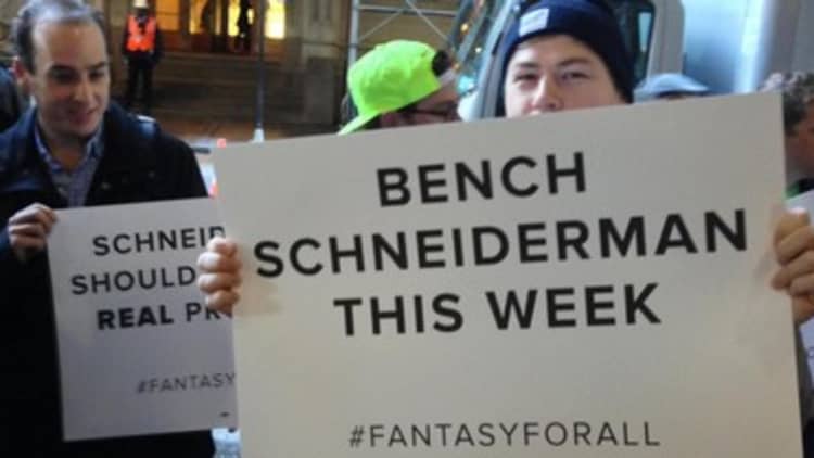 FanDuel employees, gamers protest in New York