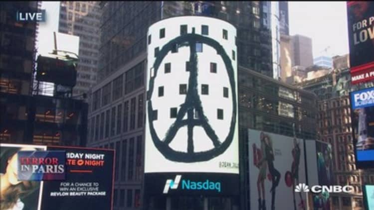 Moment of silence at NYSE and Nasdaq for Paris
