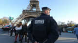 The Eiffel tower is closed for security reasons and guarded by police following Fridays terrorist attack on November 15, 2015 in Paris, France.