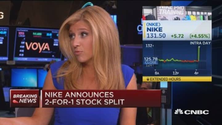 Auto Allí soporte Nike: $12B buyback, dividend hike & 2-for-1 stock split
