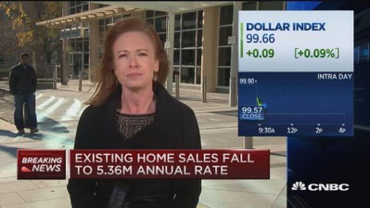 Existing home sales disappoint, slip 3.4 percent in October