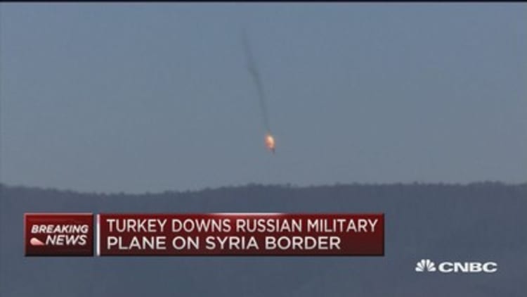 Russian warplane shot down by Turkey
