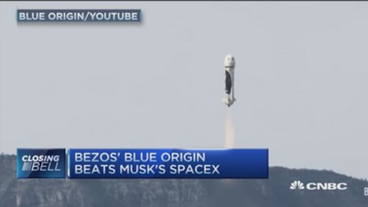 Bezos' rocket bests Musk's