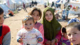 Internally displaced Syrians at a refugee camp near the Turkish border in Atmeh (Qatma), Syria