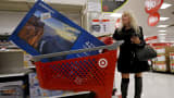 A shopper during Black Friday at a Target store in Chicago.
